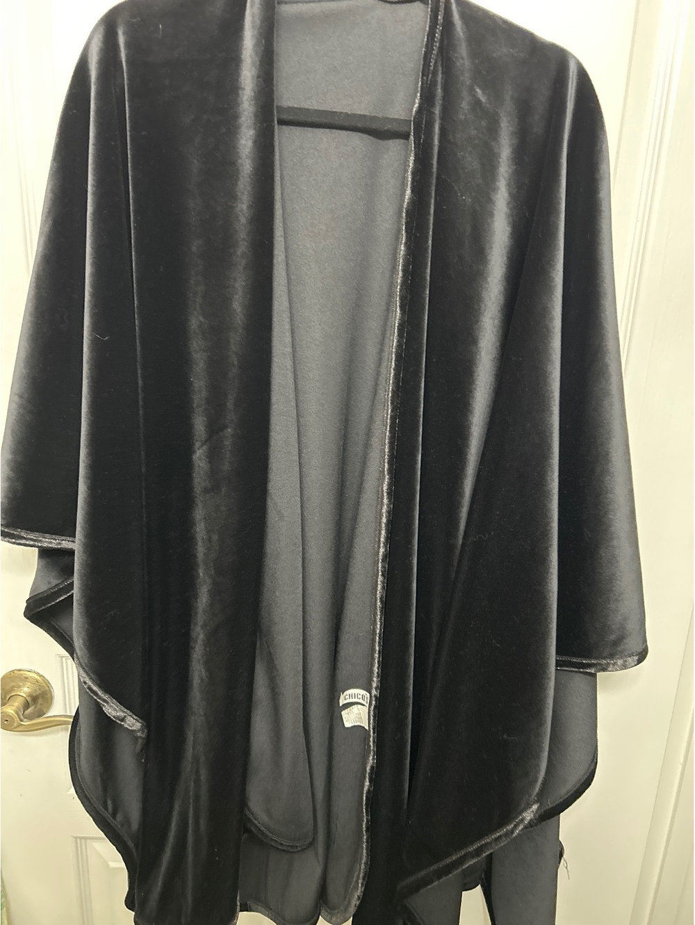Chico's Black Velvet Shawl Wrap